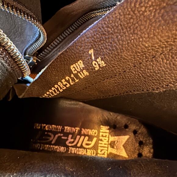 Mephisto Seddy Scrunchy Ankle Boots w Cuffs Matte Black Nubuck Leather size 9.5 - Picture 11 of 16